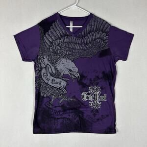 Vintage Y2k True Rock T-Shirt Men's XL Purple Graphic Print Short Sleeve Grunge